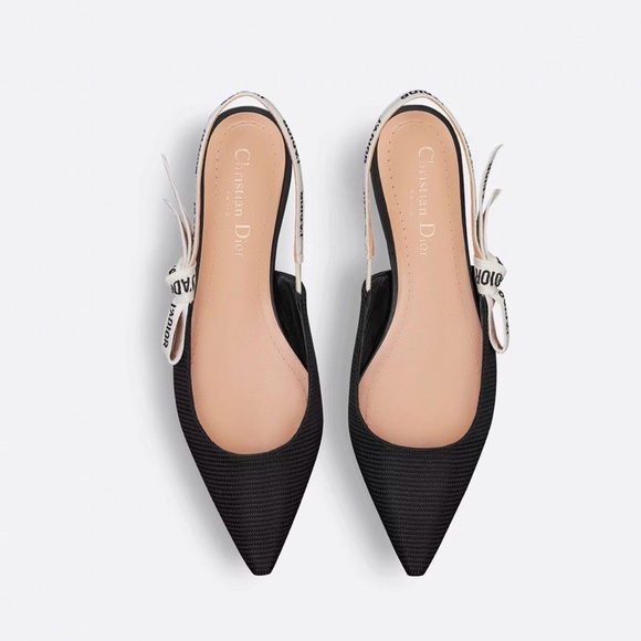 Authentic Dior J'Adior Slingback Black Women's Flats - Picture 1 of 11